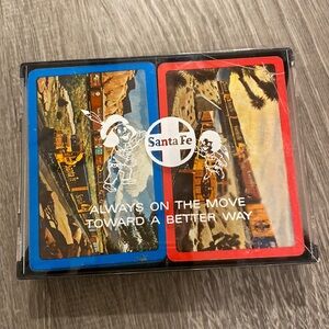 1974 Vintage SANTA FE RAILROAD Double Deck Playing Cards